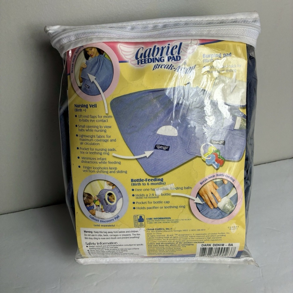 Breast Feeding Cover-up‎ Pad Blue Break Away, 3-in-1 Baby Feeding Veil